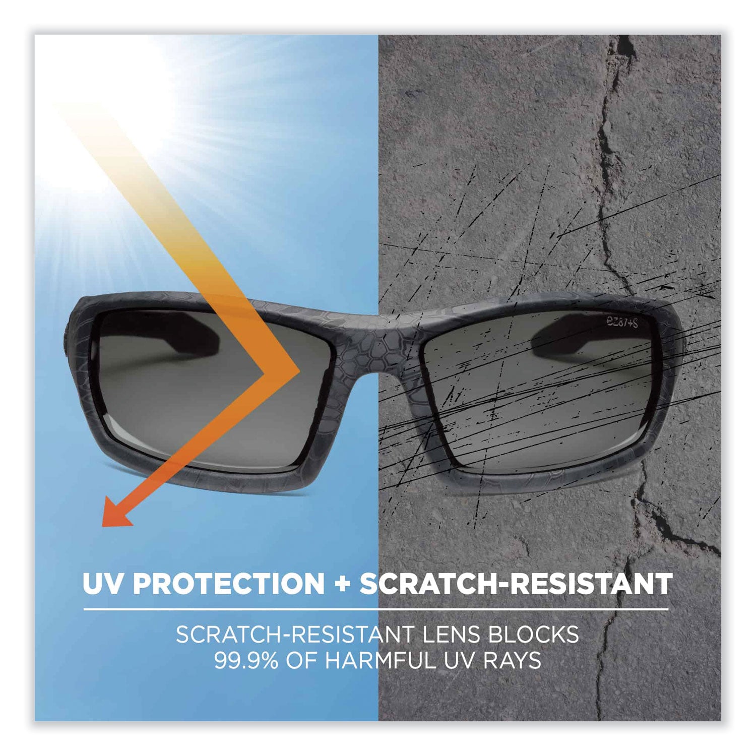 Skullerz Odin Safety Glasses, Kryptek Highlander Nylon Impact Frame, Anti-Fog Smoke Polycarbonate Lens