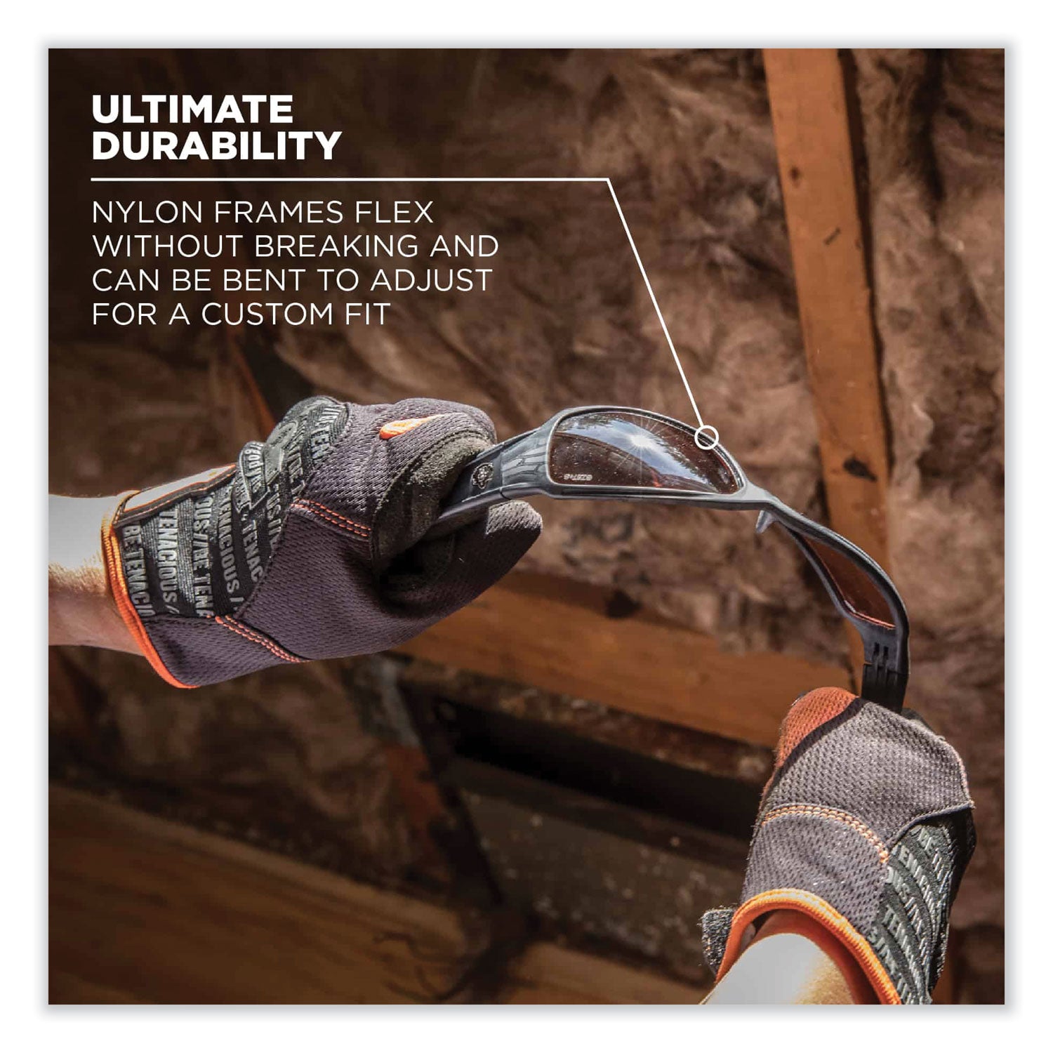 Ergodyne Dagr AF Clear Safety Glasses, Matte Black Frame, Scratch & Impact Resistant, Anti-fog, Non-slip, Comfortable, 1 Each