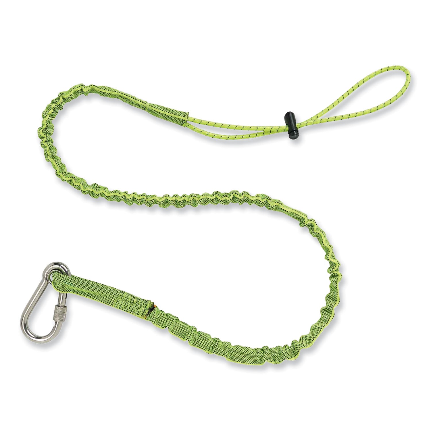 15 lb Load Capacity - Carabiner Attachment - 11.3" Height x 1" Width x 54" Length - Lime - Nylon Webbing, Stainless Steel - 6 / Carton