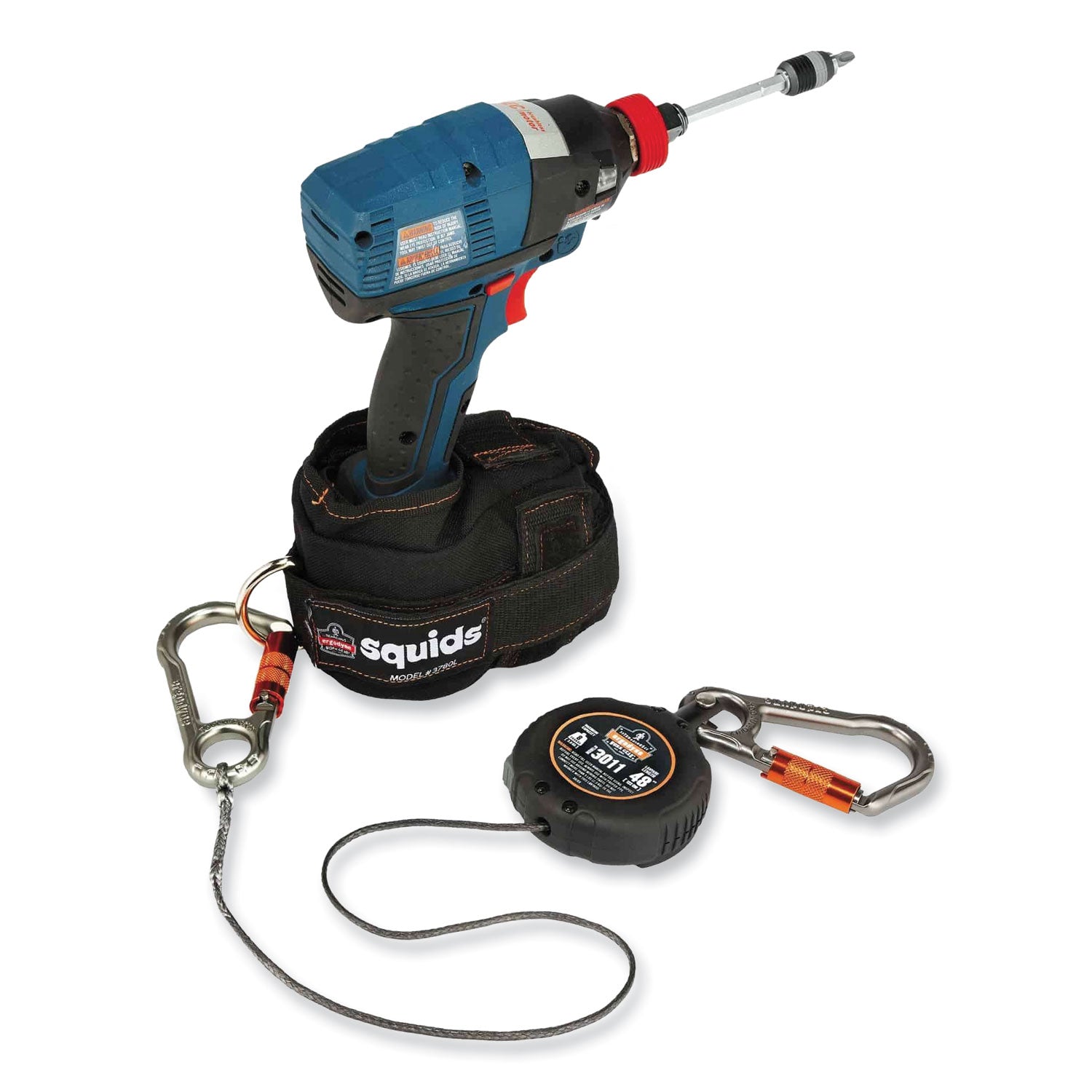 Adjustable - 8 lb Load Capacity - Standard - Carabiner Attachment - 1" Height x 9.3" Width x 48" Length - Black - Aluminum, ABS Plastic - 1 Each