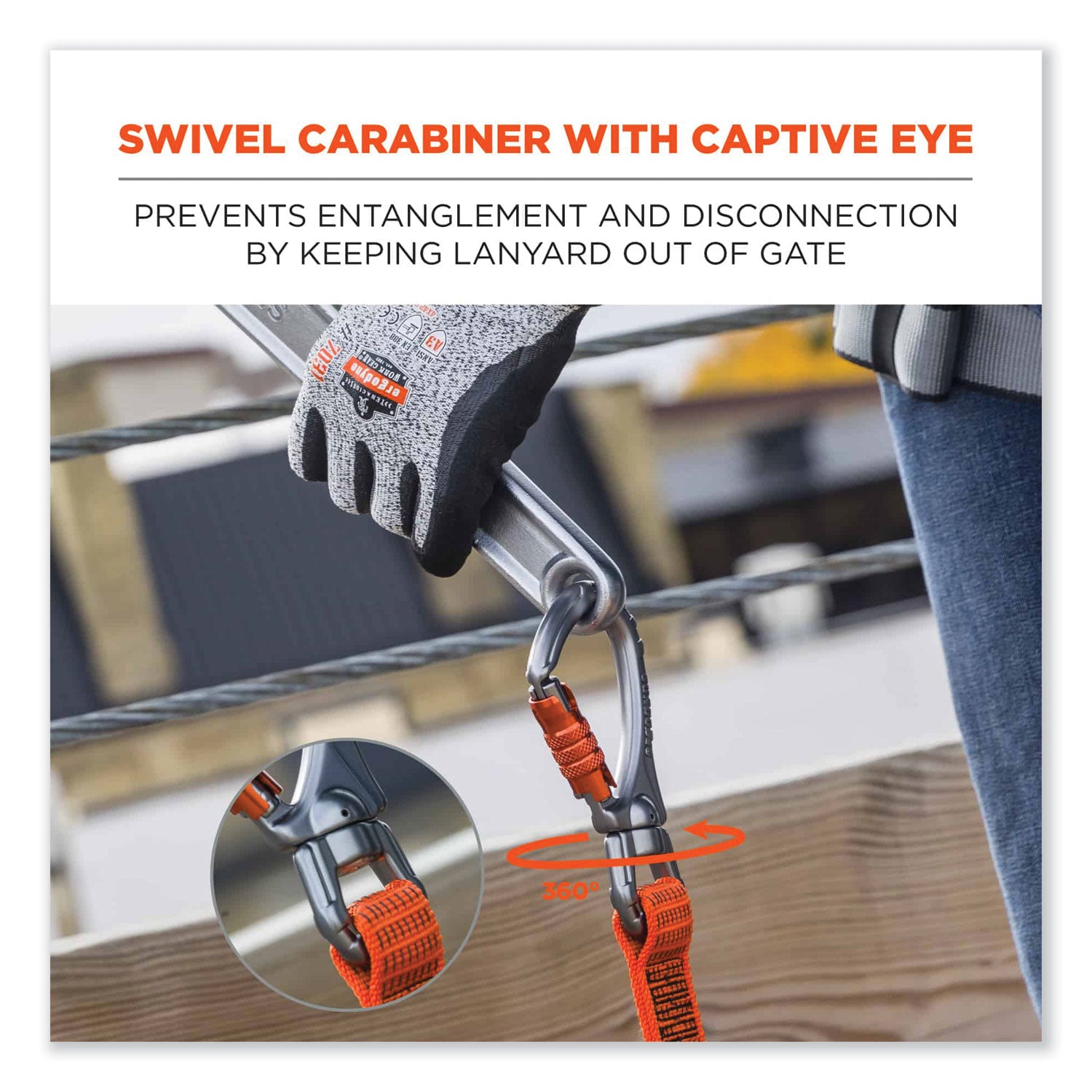 Adjustable - 80 lb Load Capacity - Standard - Carabiner Attachment - 2" Height x 12" Width x 76" Length - Orange - Nylon Webbing, Aluminum - 1 Each