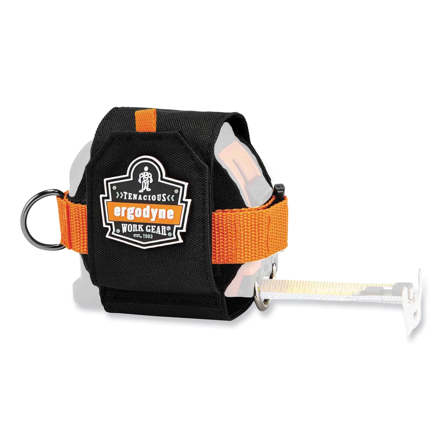 Ergodyne 3770 Tape Measure Holder / Belt Clip - 2.5" Height x 3.6" Width - Black - Polyester, Stainless Steel, Cast Zinc Alloy - 1 Each