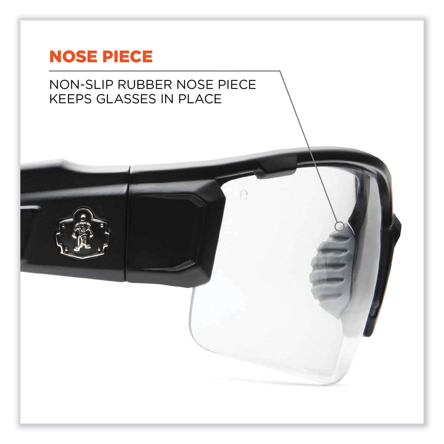 Ergodyne Dagr AF Clear Safety Glasses, Matte Gray Frame, Clear Lens, Scratch & Impact Resistant, Anti-fog, Non-slip, 1 Each