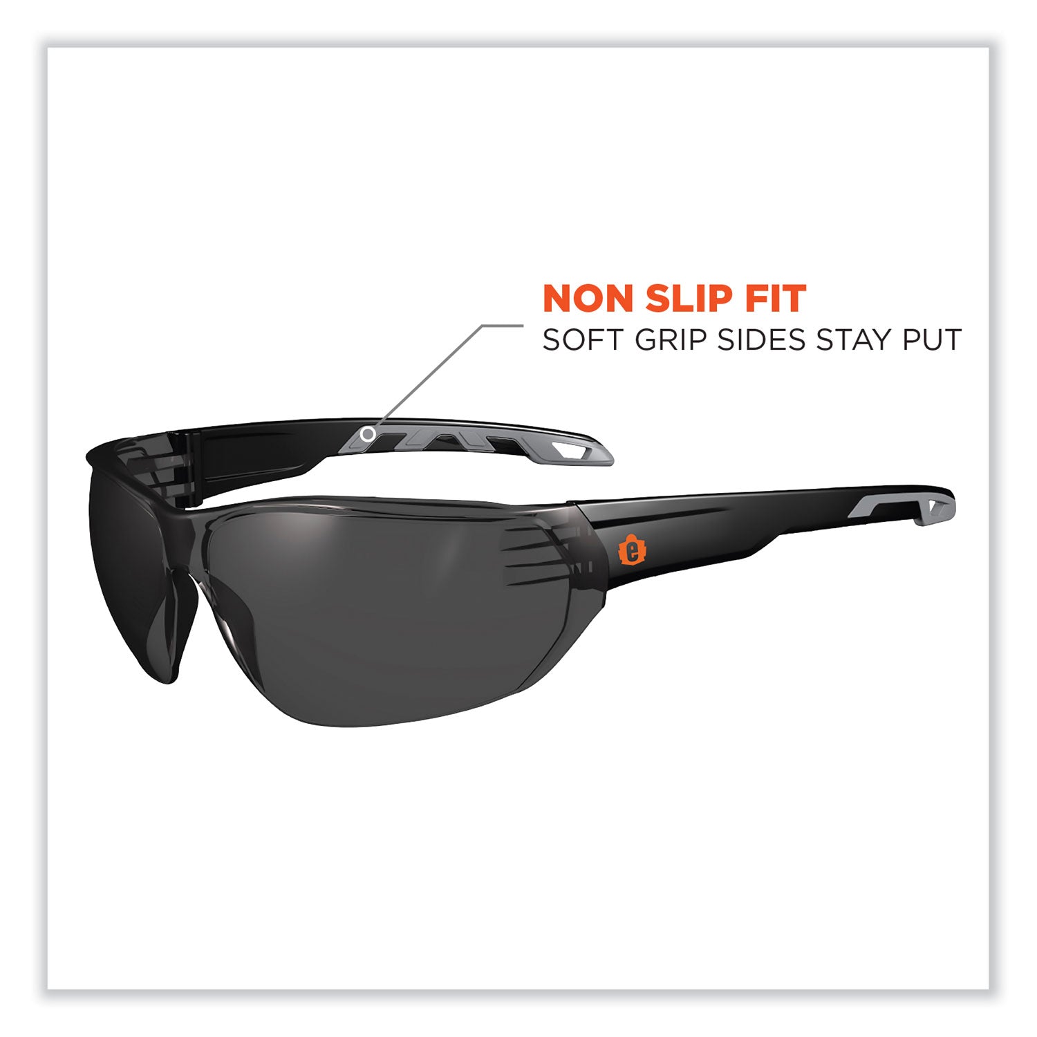 Ergodyne VALI Smoke Lens Matte Frameless Safety Glasses / Sunglasses, Matte Black, Black