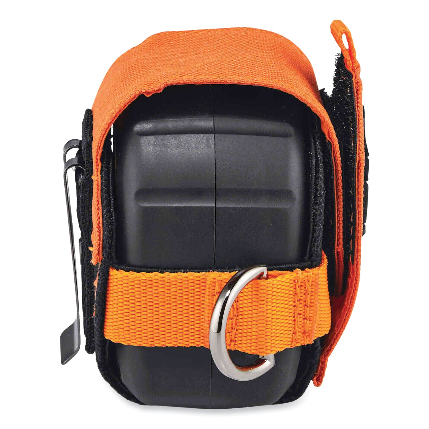 Ergodyne 3770 Tape Measure Holder / Belt Clip - 2.5" Height x 3.6" Width - Orange - Polyester, Stainless Steel - 1 Each