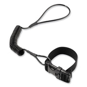 Ergodyne 3157 Coil Tool Lanyard with Buckle - 2lbs / 0.9kg - 1.98 lb Load Capacity - Buckle Attachment - 1.5" Height x 2" Width x 48" Length - Black - 6 / Carton