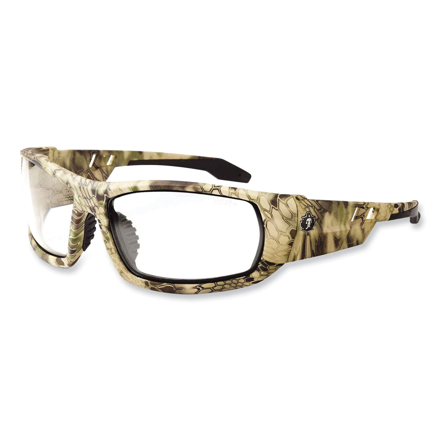 Ergodyne Skullerz Odin Clear Lens Safety Glasses, Kryptek Highlander Frame, Scratch & Impact Resistant, Anti-glare, Non-slip, 1 Each