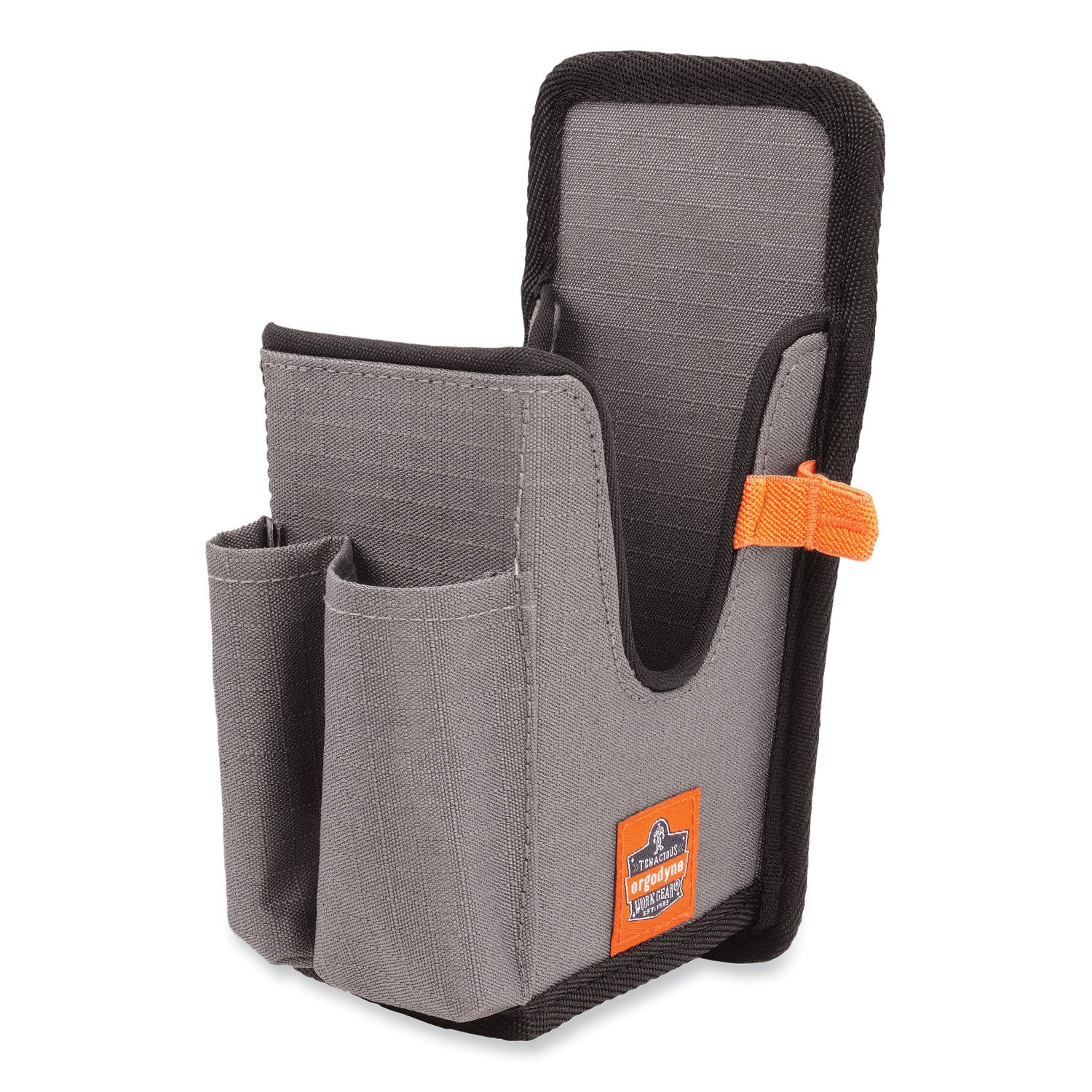 Ergodyne Squids 5541 Rugged Holster Carrying Case, Drop & Abrasion Resistant, Polyester Ripstop, Belt Clip, Large Size, Gray, 8.3" x 3.5" x 4.3", 1 Each