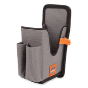 Ergodyne Squids 5541 Rugged Holster Carrying Case, Drop & Abrasion Resistant, Polyester Ripstop, Belt Clip, Large Size, Gray, 8.3" x 3.5" x 4.3", 1 Each