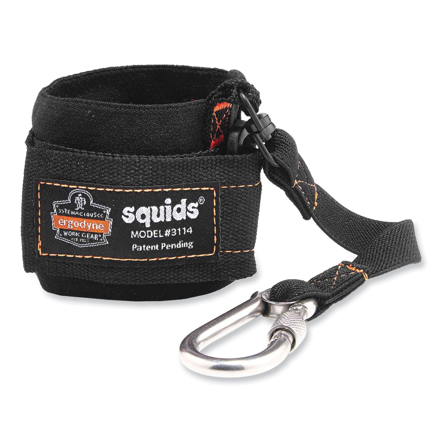 3 lb Load Capacity - Carabiner Attachment - 8.8" Height x 1" Width x 4" Length - Black - Elastic, Stainless Steel - 6 / Carton