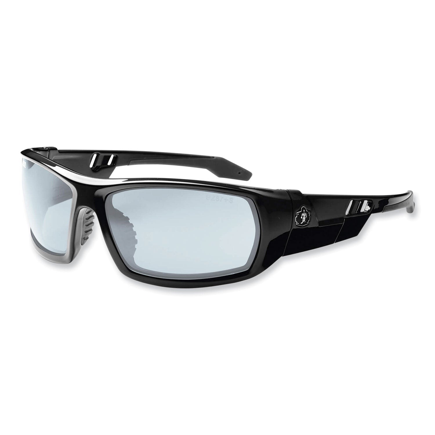 Ergodyne Skullerz Odin In/Outdoor Safety Glasses, Black Frame, Anti-Fog, Scratch & Impact Resistant, UV Protection, Non-Slip, 1 Each