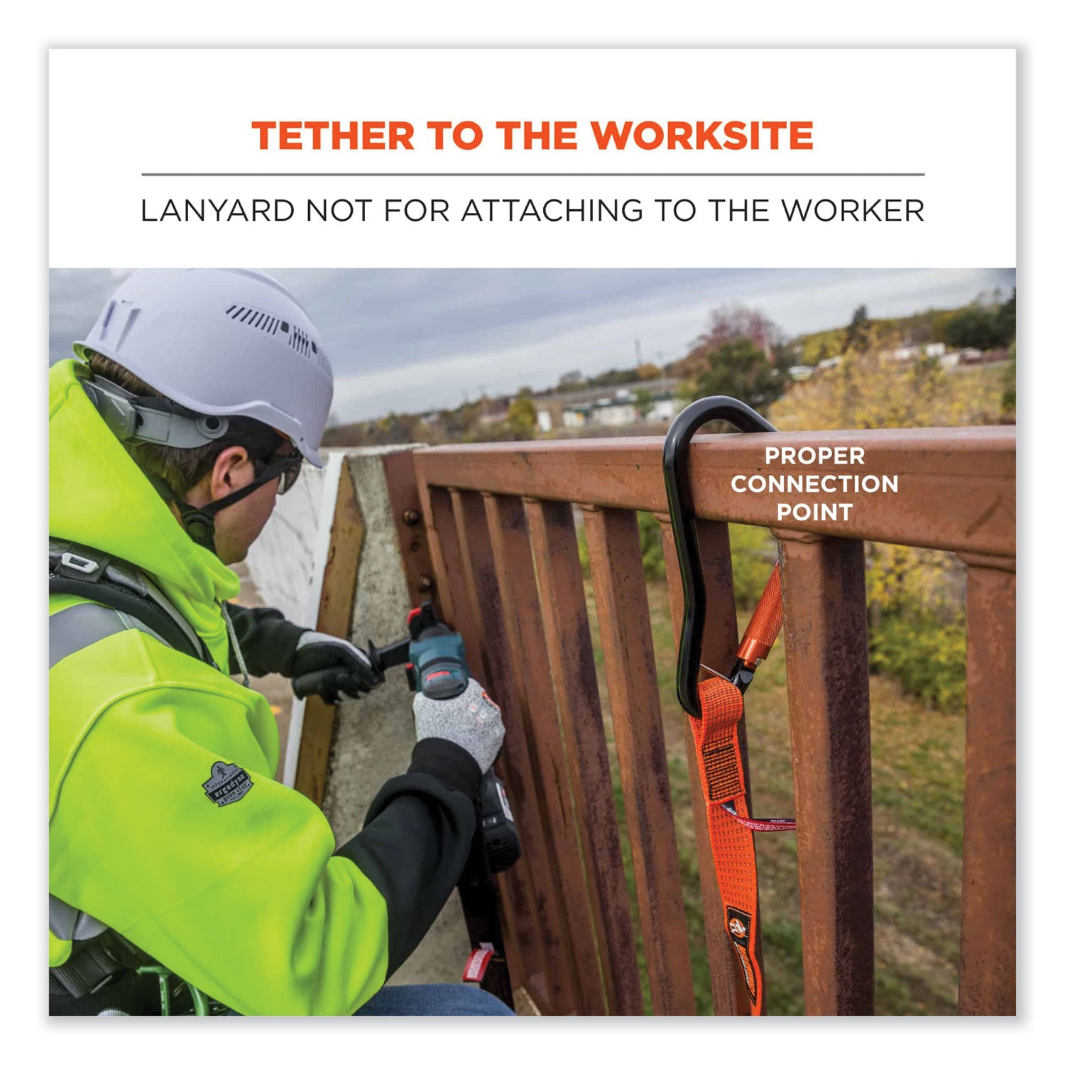 Adjustable - 80 lb Load Capacity - Standard - Carabiner Attachment - 2" Height x 12" Width x 76" Length - Orange - Nylon Webbing - 1 Each