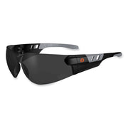 Ergodyne SAGA Smoke Lens Matte Frameless Safety Glasses / Sunglasses, Matte Black, Black
