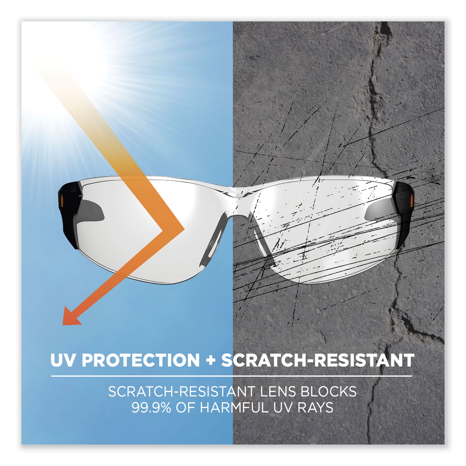 Recommended for: Indoor/Outdoor - Eye Protection - Matte Black - Anti-fog, Lightweight, Rimless, Impact Resistant, Anti-scratch, Durable, UV Resistant, Slip Resistant, Flex-Point Temple, Frameless - 1 Each