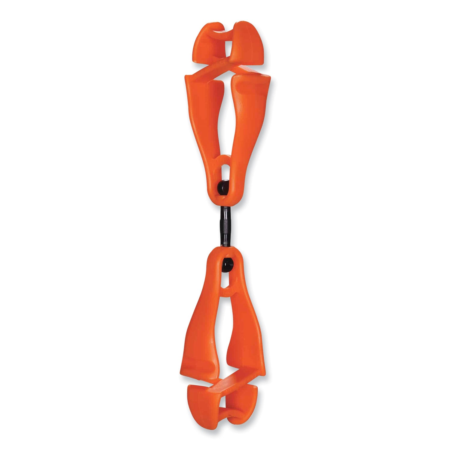 Squids 3420 Dual Clip Swivel Glove Clip Holder, 1 x 0.6 x 5.5, Acetal Copolymer, Orange, 100/Pack