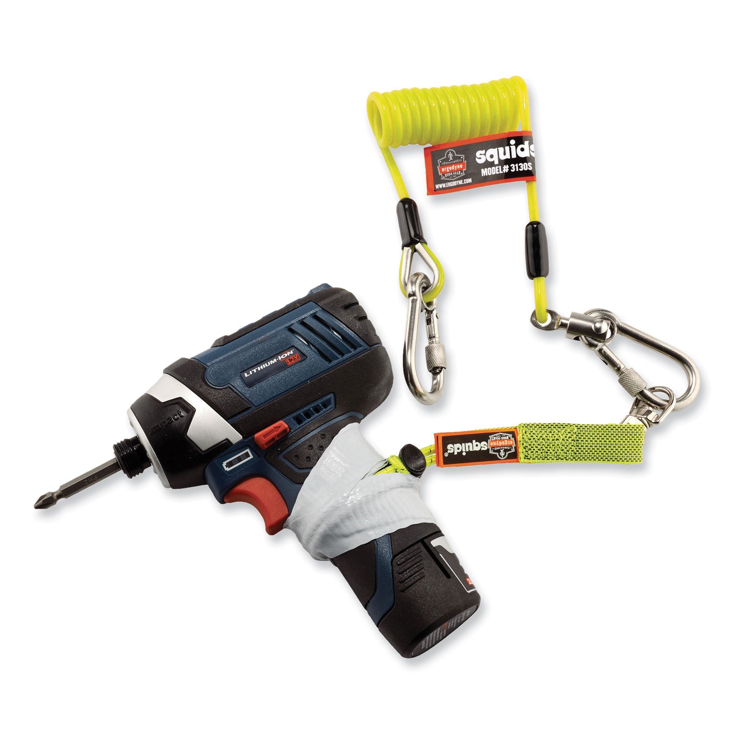 2 lb Load Capacity - Standard - Carabiner Attachment - 11" Height x 2" Width x 48" Length - Lime - Stainless Steel, Polyurethane - 6 / Carton