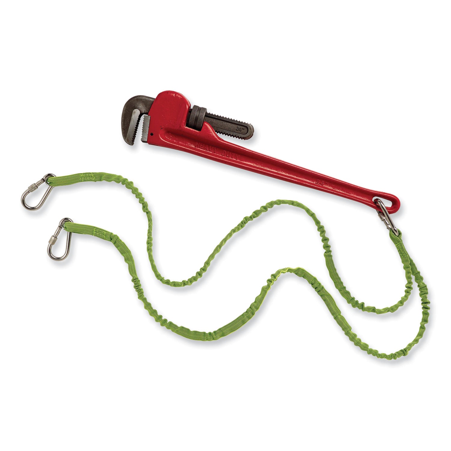 Adjustable - 15 lb Load Capacity - Standard - Carabiner Attachment - 42" Length - Lime - Nylon Webbing, Stainless Steel - 1 Each