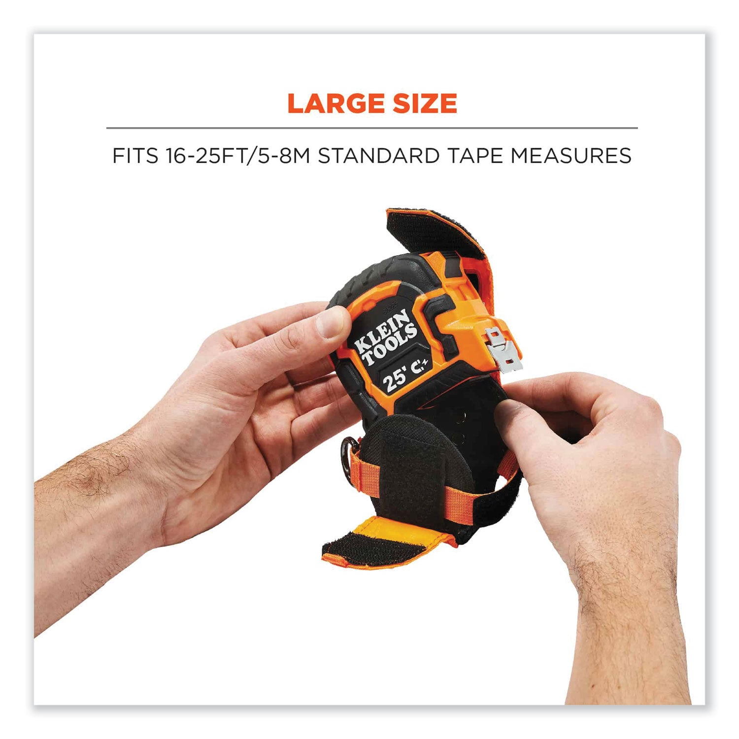 Ergodyne 3770 Tape Measure Holder / Belt Clip - 2.5" Height x 3.6" Width - Orange - Polyester, Stainless Steel - 1 Each