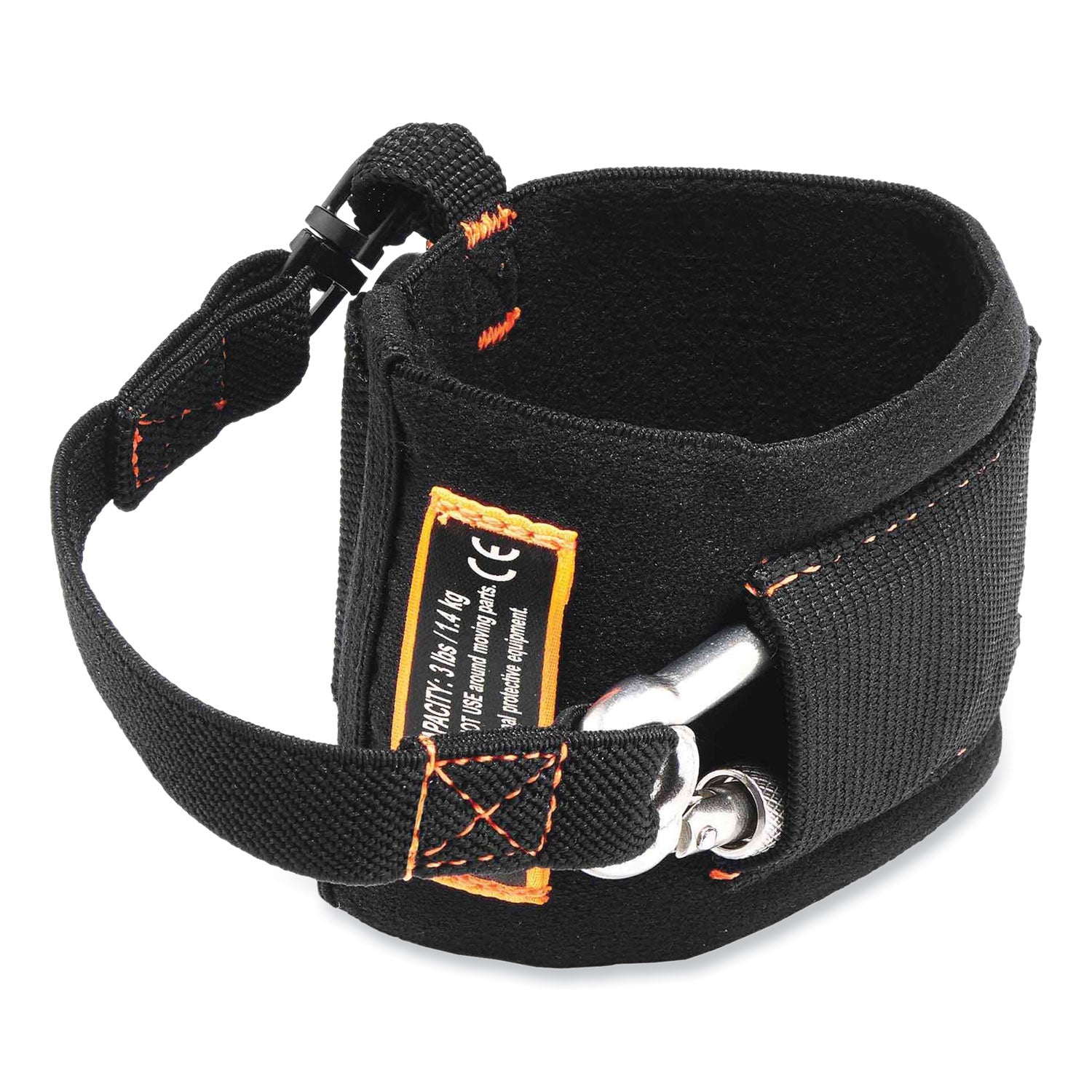 3 lb Load Capacity - Carabiner Attachment - 8.8" Height x 1" Width x 4" Length - Black - Elastic, Stainless Steel - 6 / Carton