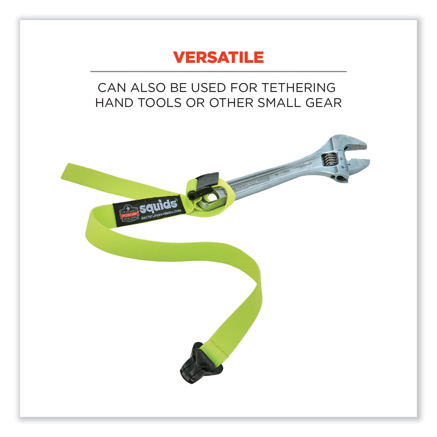 2 lb Load Capacity - Buckle Attachment - 1.5" Height x 2" Width x 48" Length - Lime - Elastic, Fabric - 6 / Carton