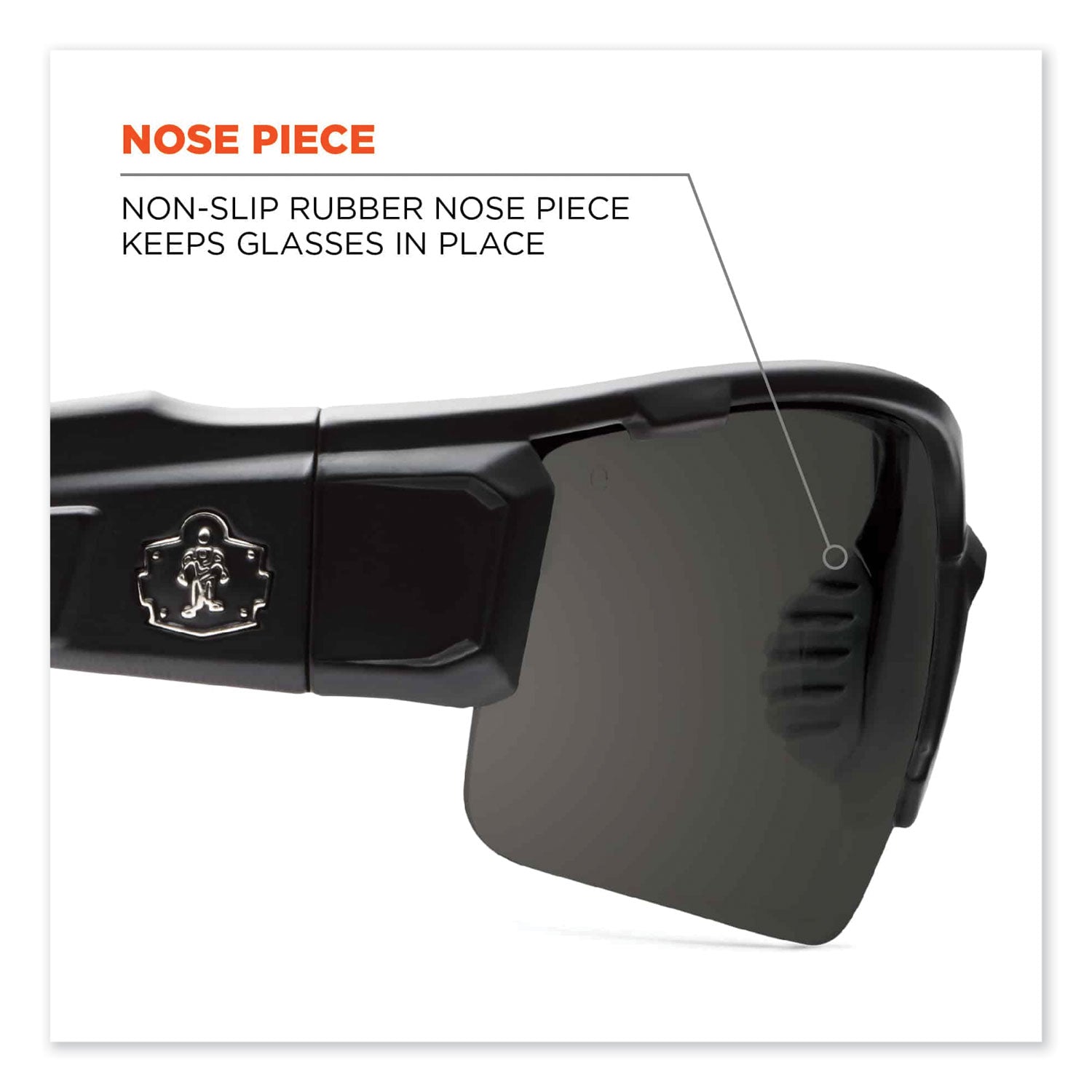 Ergodyne Skullerz Dagr AF Smoke Safety Glasses, Matte Gray Frame, Smoke Lens, Anti-Fog, Scratch Resistant, Impact Resistant, Non-Slip, 1 Each