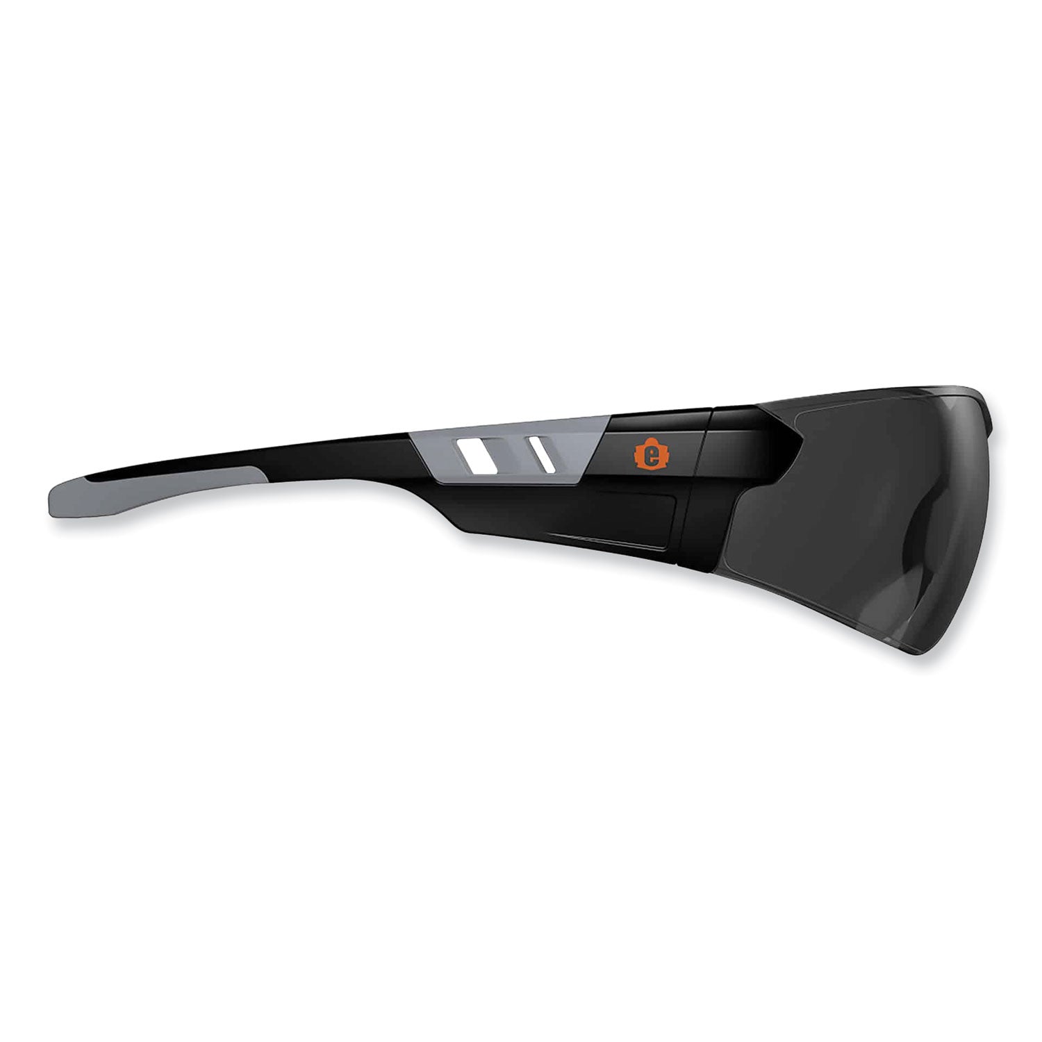 Ergodyne SAGA Smoke Lens Matte Frameless Safety Glasses / Sunglasses, Matte Black, Black
