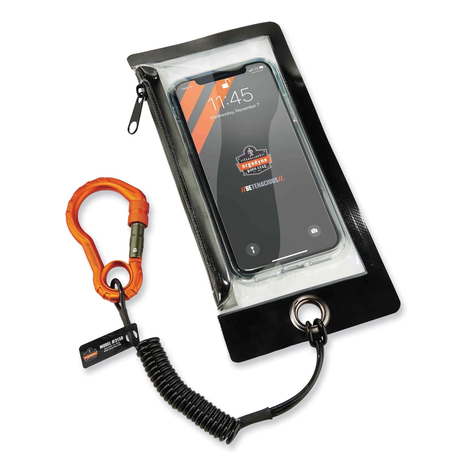 2 lb Load Capacity - Carabiner Attachment - 1.5" Height x 4" Width x 48" Length - Black - Aluminum, Plastic - 6 / Carton