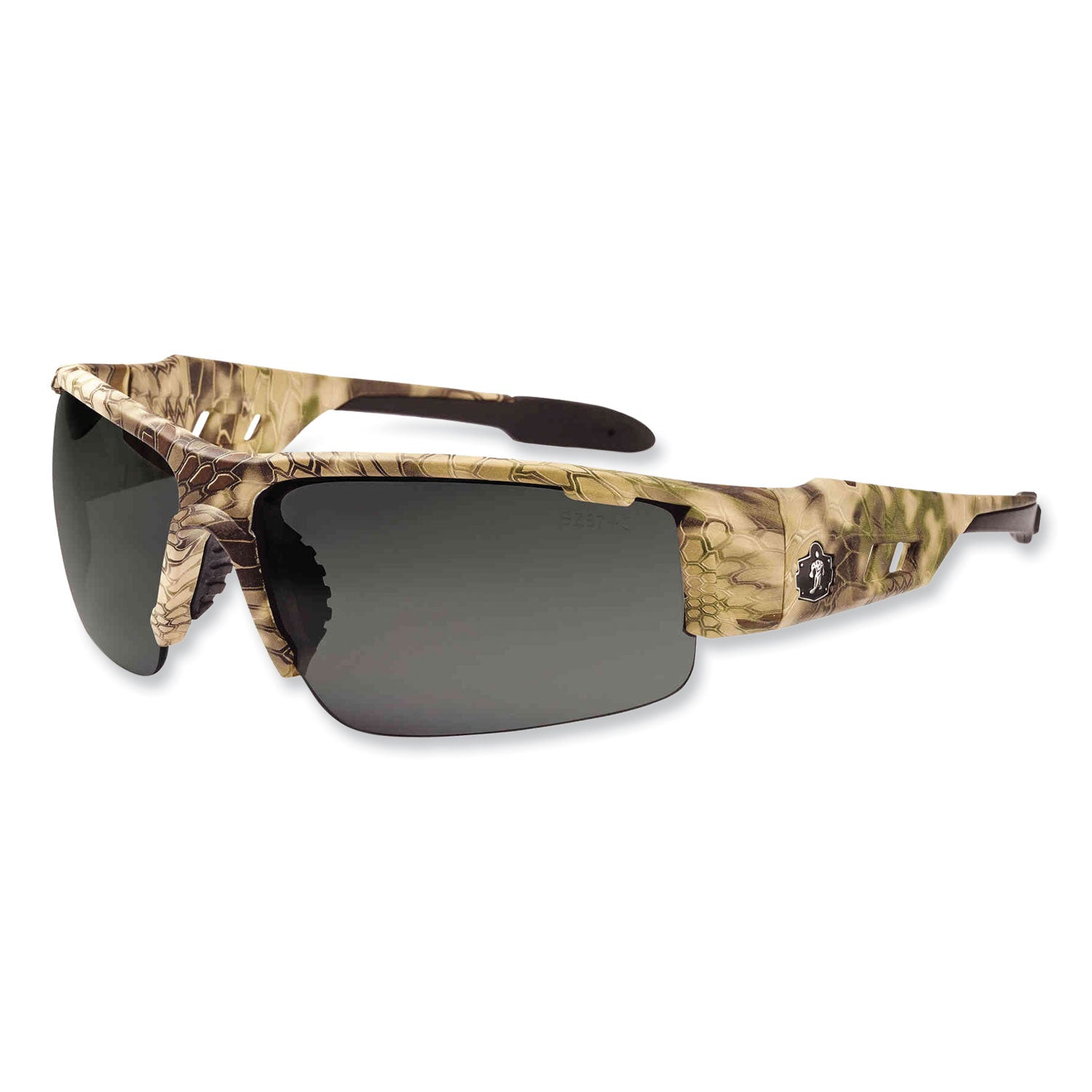 Ergodyne Dagr AF Smoke Safety Glasses, Kryptek Highlander Frame, Smoke Lens, Scratch & Impact Resistant, Anti-fog, Non-slip, 1 Each