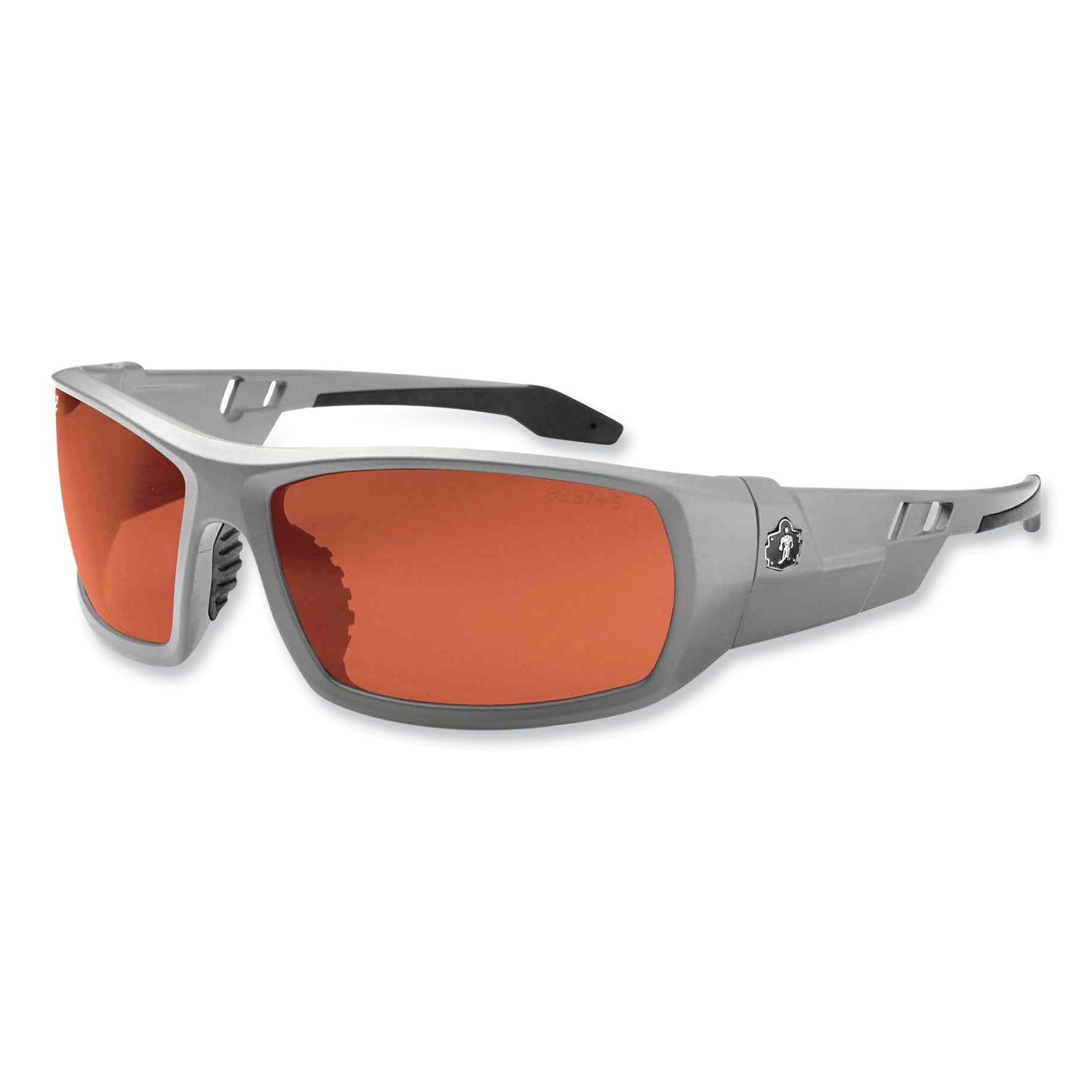Ergodyne Skullerz ODIN-PZ Polarized Copper Safety Glasses, Matte Gray Frame, Scratch & Impact Resistant, Anti-glare, Non-slip, Bendable, 1 Each