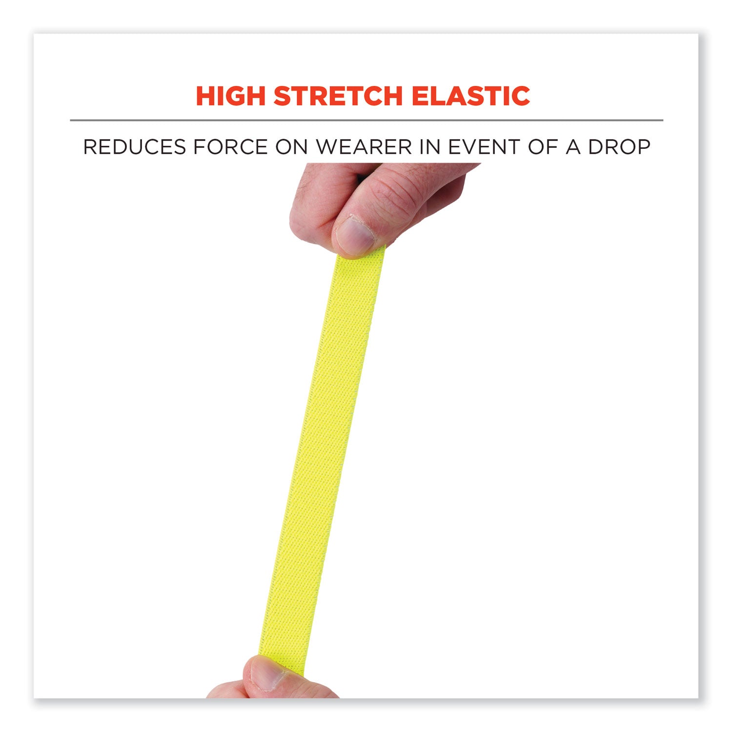 Adjustable - 2 lb Load Capacity - Buckle Attachment - 8" Height x 2" Width x 48" Length - Lime - Elastic, Plastic - 6 / Carton