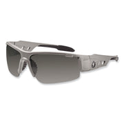 Ergodyne Skullerz Dagr AF Smoke Safety Glasses, Matte Gray Frame, Smoke Lens, Anti-Fog, Scratch Resistant, Impact Resistant, Non-Slip, 1 Each