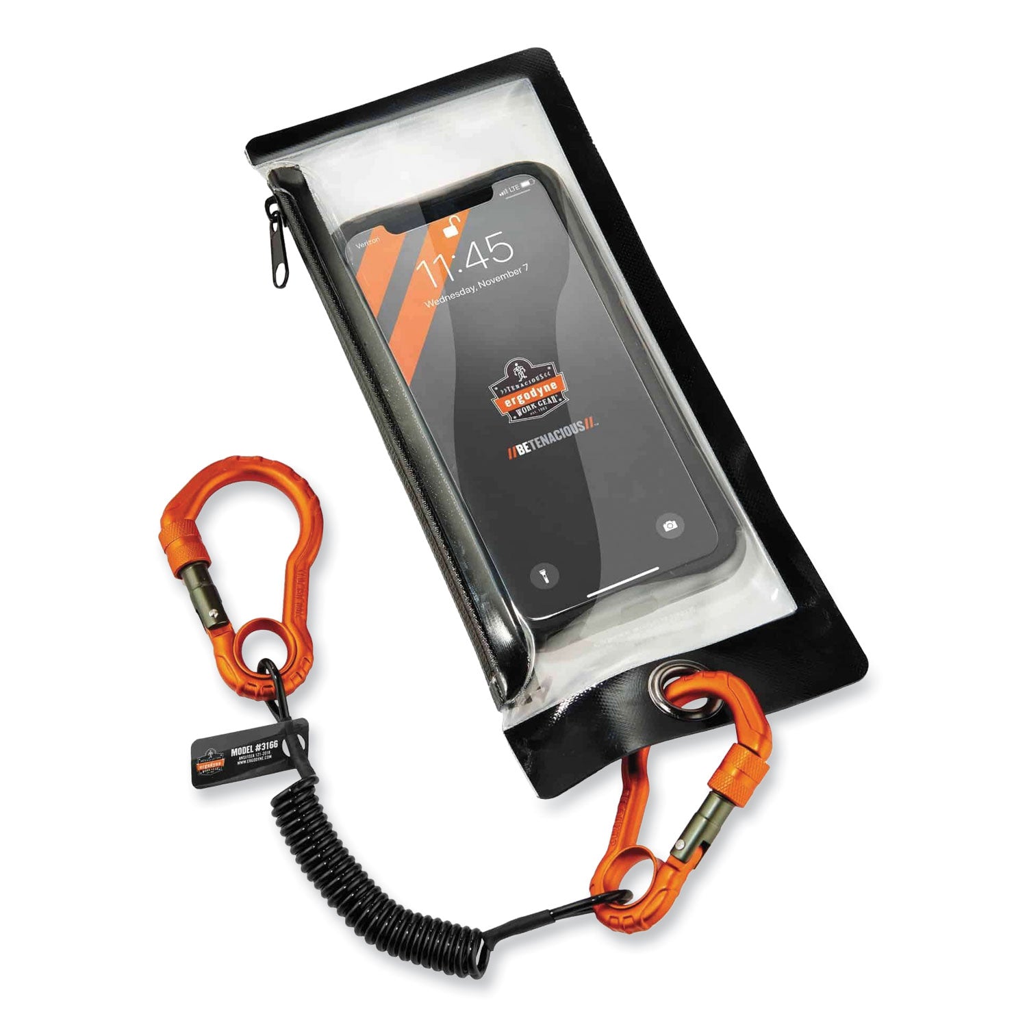 Adjustable - 2 lb Load Capacity - Carabiner Attachment - 1.5" Height x 4" Width x 48" Length - Black - Aluminum, Plastic - 6 / Carton