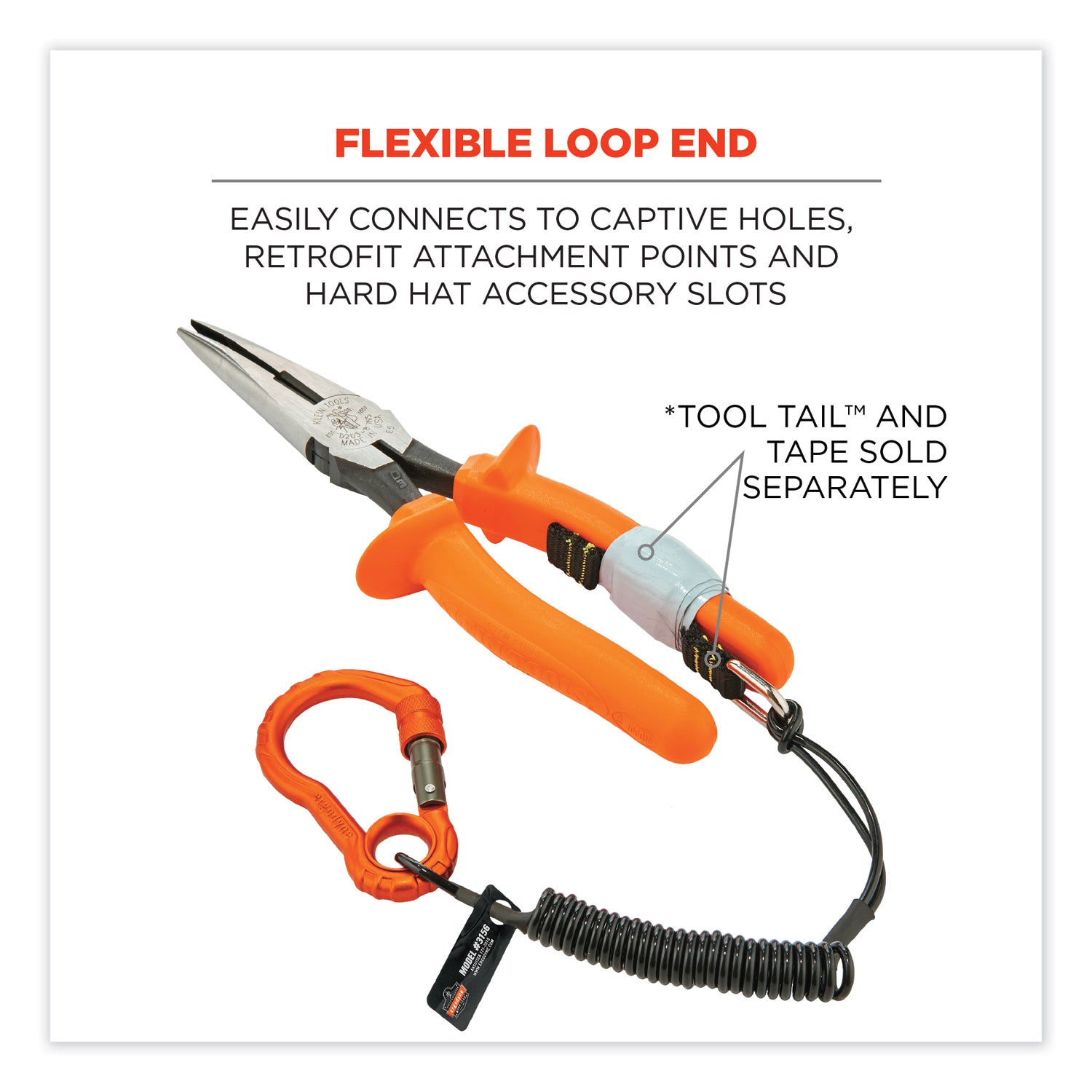 2 lb Load Capacity - Carabiner Attachment - 1.5" Height x 4" Width x 48" Length - Black - Aluminum, Plastic - 6 / Carton