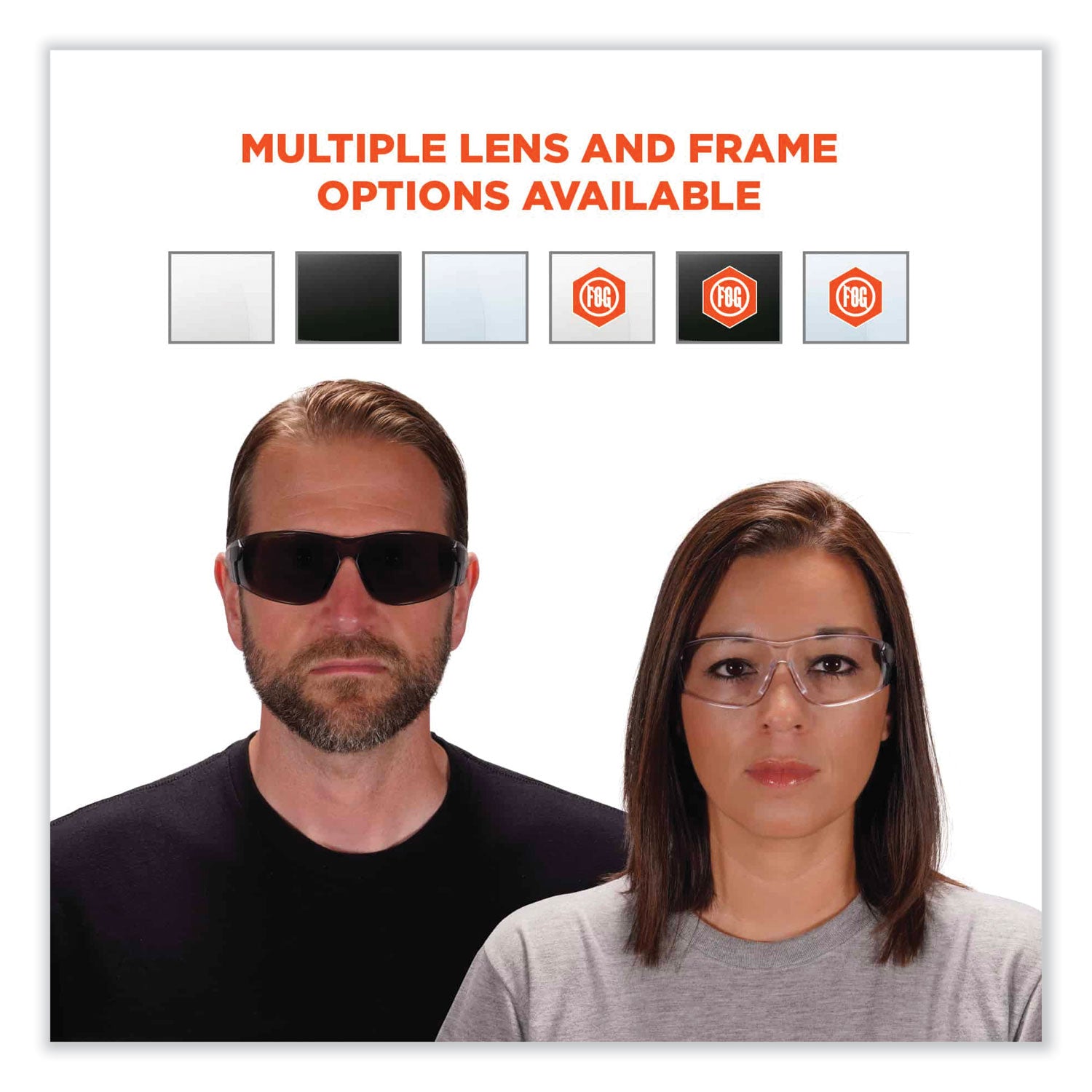 Eye Protection - Matte Black - Clear Lens - Anti-fog, Lightweight, Rimless, Impact Resistant, Anti-scratch, Durable, UV Resistant, Slip Resistant, Flex-Point Temple, Frameless - 1 Each