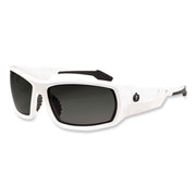 Ergodyne Skullerz Odin Smoke Lens Safety Glasses, White Frame, Scratch & Impact Resistant, Anti-glare, Comfortable, 1 Each