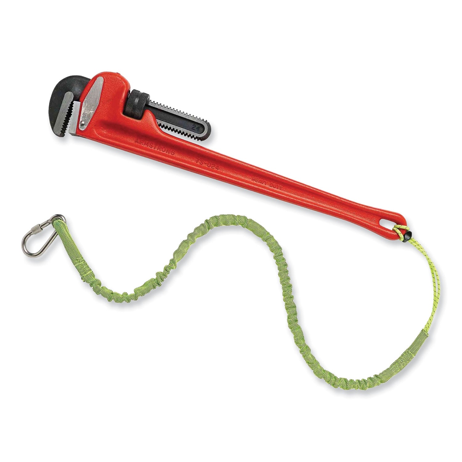 15 lb Load Capacity - Carabiner Attachment - 11.3" Height x 1" Width x 54" Length - Lime - Nylon Webbing, Stainless Steel - 6 / Carton
