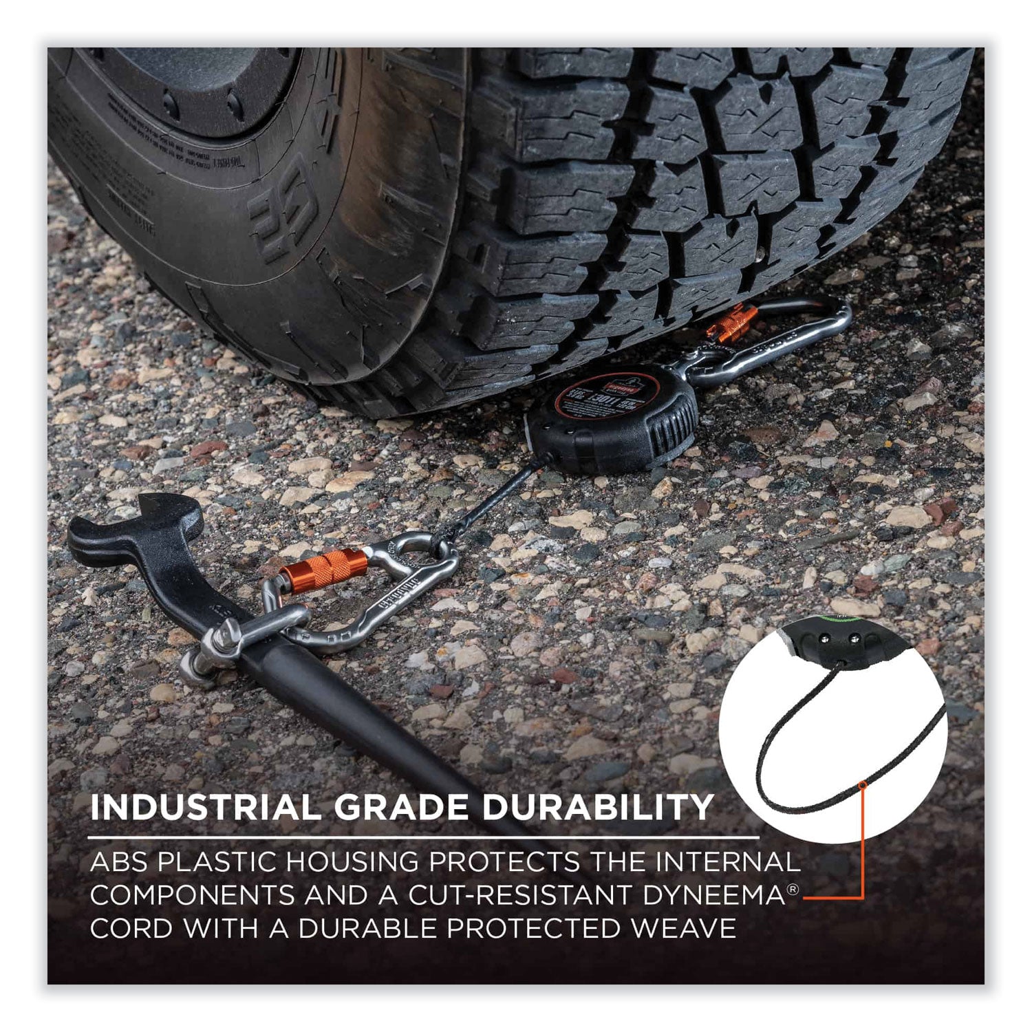 Adjustable - 8 lb Load Capacity - Standard - Carabiner Attachment - 1" Height x 9.3" Width x 48" Length - Black - Aluminum, ABS Plastic - 1 Each