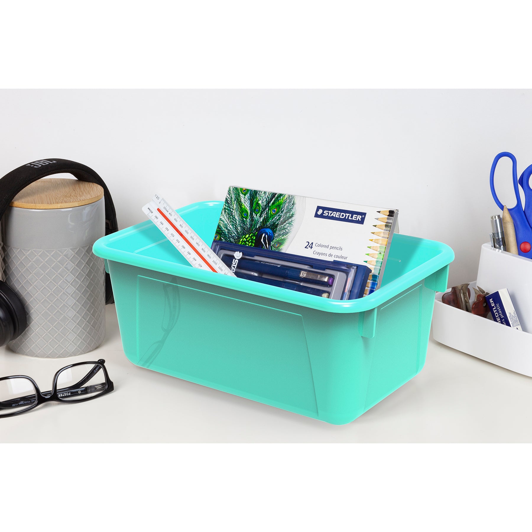 Small Cubby Bin, Teal