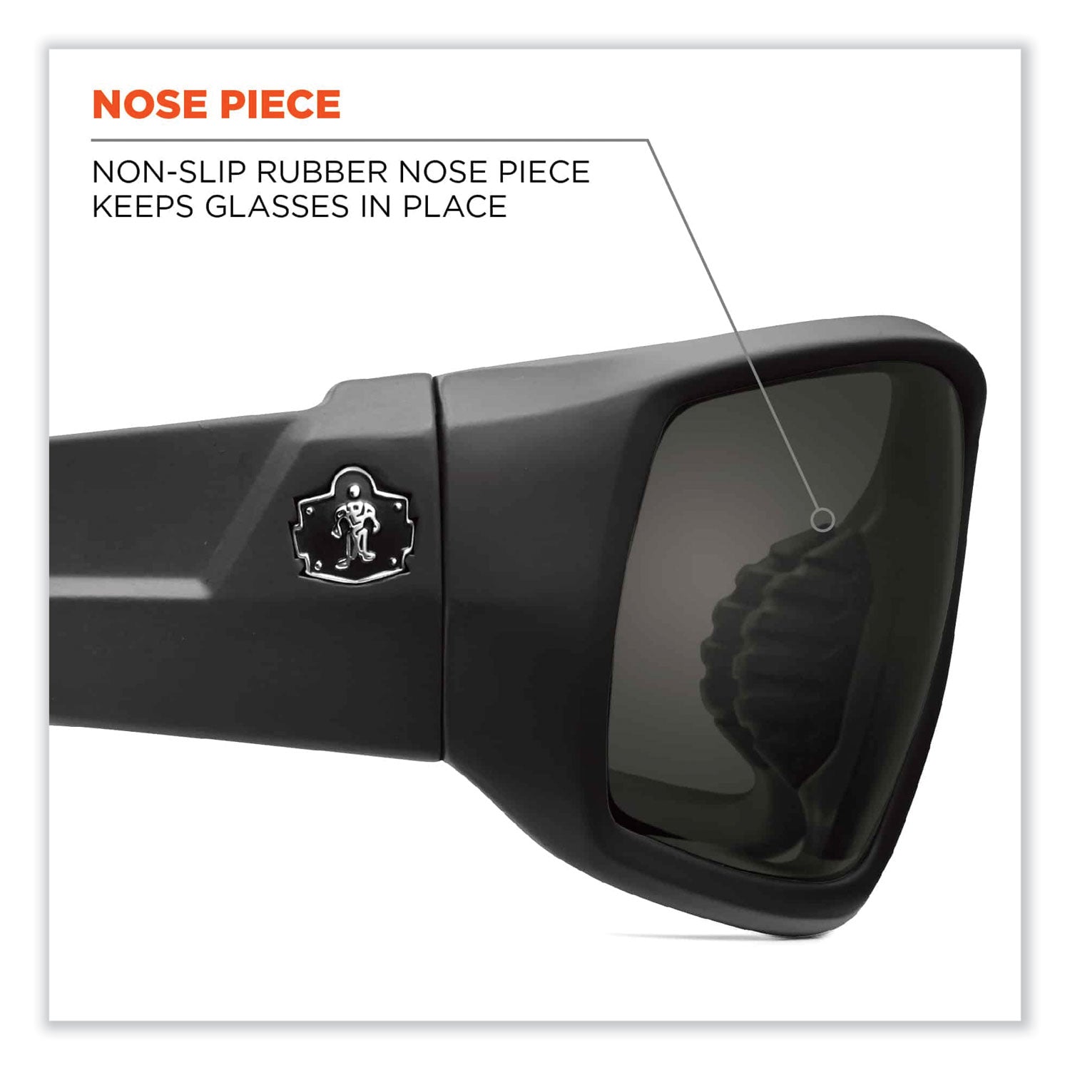 Ergodyne Skullerz ODIN-PZ Polarized Smoke Safety Glasses, Black Frame, Scratch & Impact Resistant, Anti-glare, Non-slip, Comfortable, 1 Each