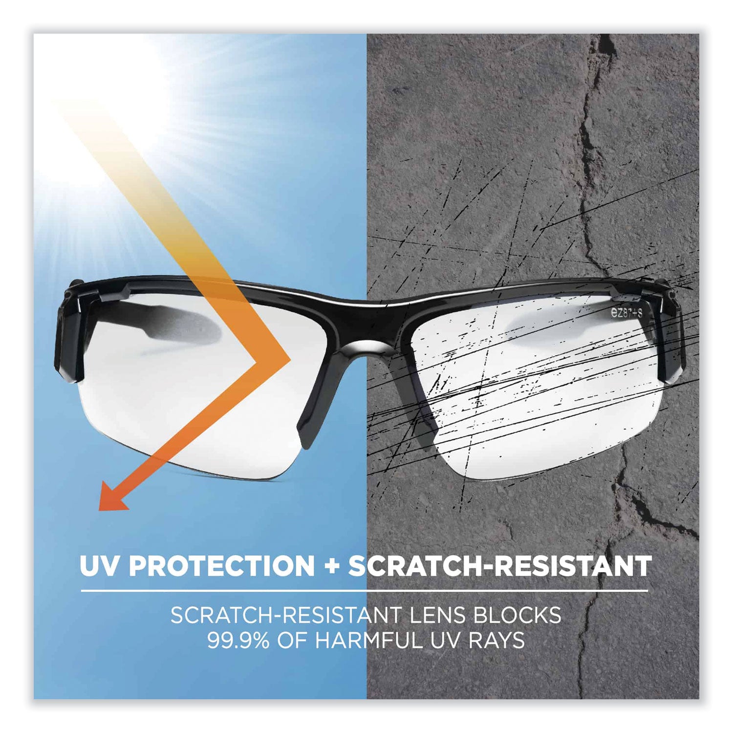 Ergodyne Dagr AF Clear Safety Glasses, Black Frame, Clear Lens, Scratch & Impact Resistant, Anti-Fog, Non-Slip, Comfortable, 1 Each