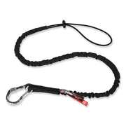 Ergodyne 3100 Single Carabiner Tool Lanyard - 10lbs - Adjustable - 10 lb Load Capacity - Extended - Carabiner Attachment - 11.3" Height x 1" Width x 54" Length - Black - Nylon Webbing, Aluminum - 6 / Carton