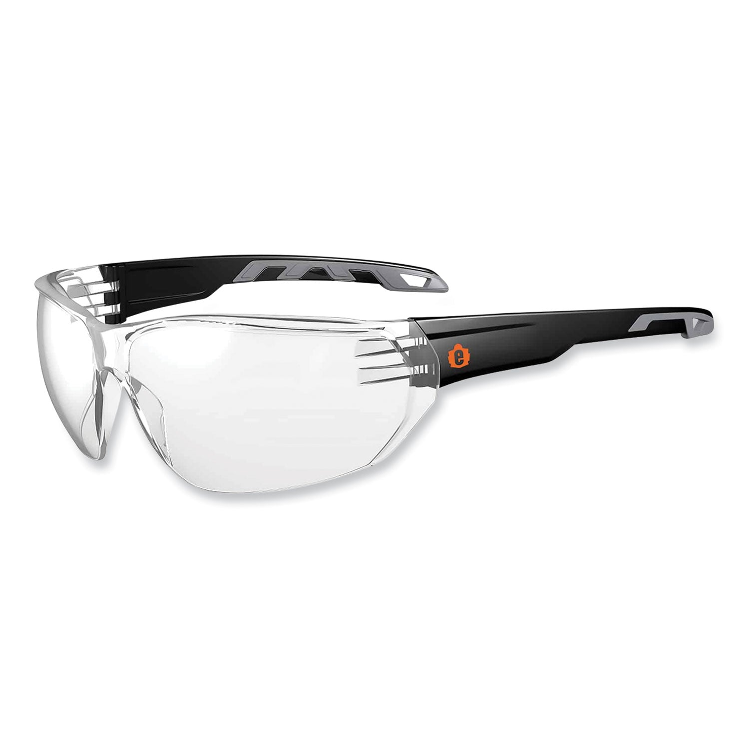 Eye Protection - Matte Black - Clear Lens - Anti-fog, Anti-scratch, UV Resistant, Lightweight, Impact Resistant, Non-Slip Temple, Rubber Tipped Temples, Frameless - 1 Each