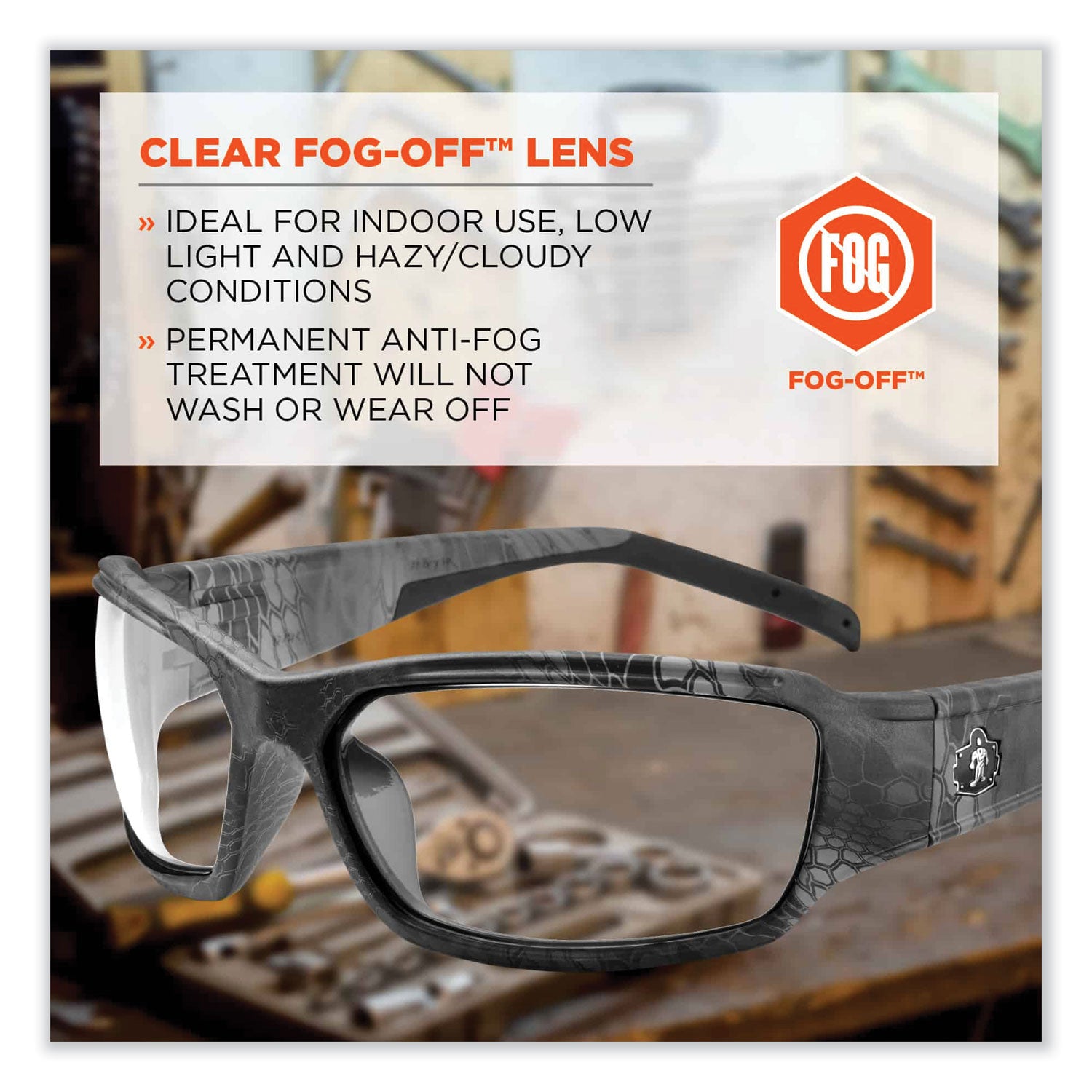 Eye Protection - Kryptek Typhon - Clear Lens - Durable, Bendable Frame, Flexible Frame, Break Resistant, Non-Slip Temple, Rubber Tipped Temples, Slip Resistant, Anti-scratch, UV Resistant, Polarized, Anti-glare, ... - 1 Each