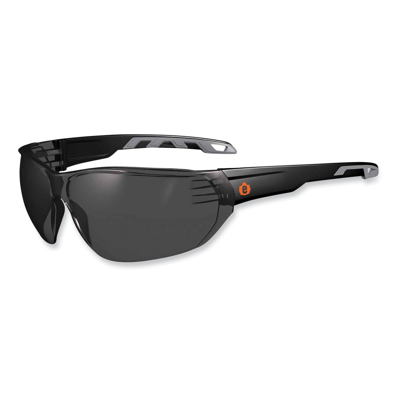 Ergodyne VALI Smoke Lens Matte Frameless Safety Glasses / Sunglasses, Matte Black, Black
