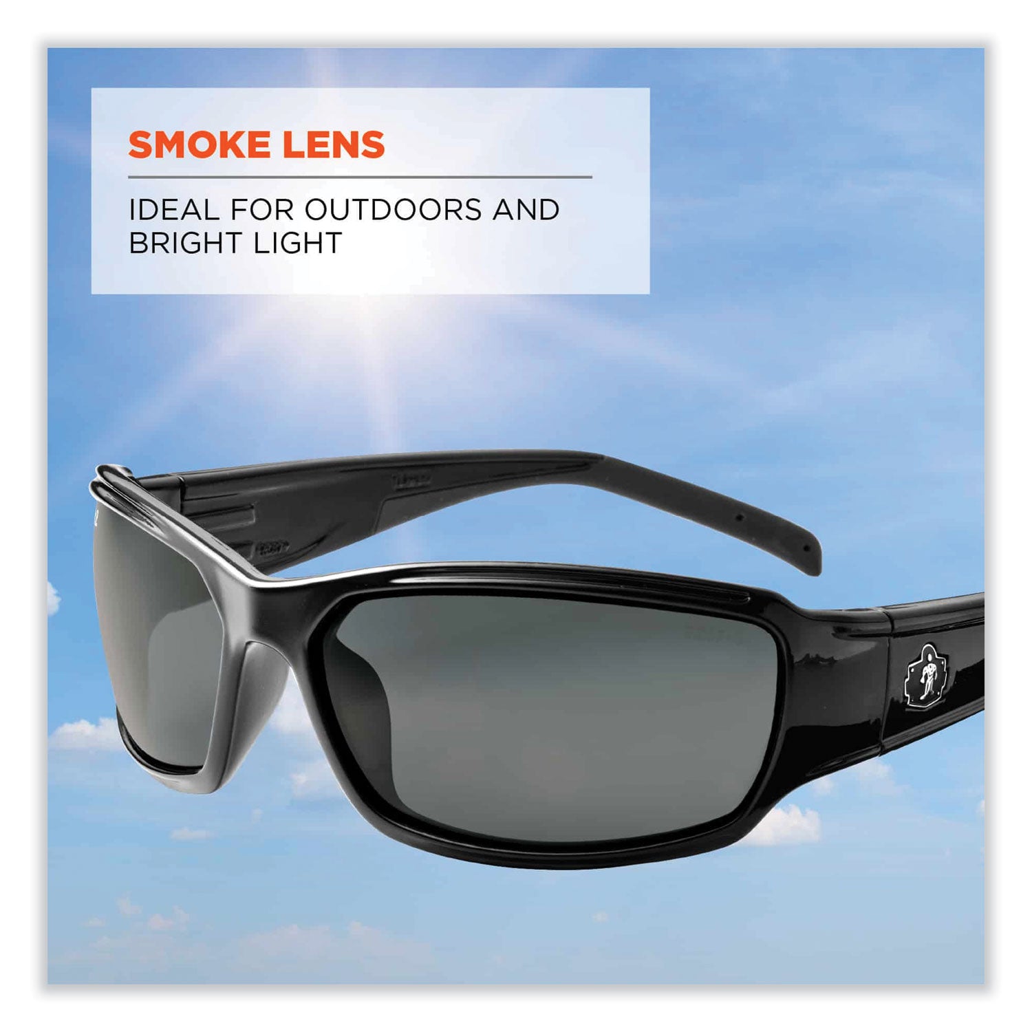 Ergodyne THOR Smoke Lens Safety Glasses, Black, Black