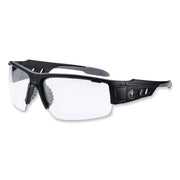 Ergodyne Skullerz Dagr AF Clear Safety Glasses, Matte Black Frame, Anti-Fog, Scratch Resistant, Impact Resistant, 1 Each