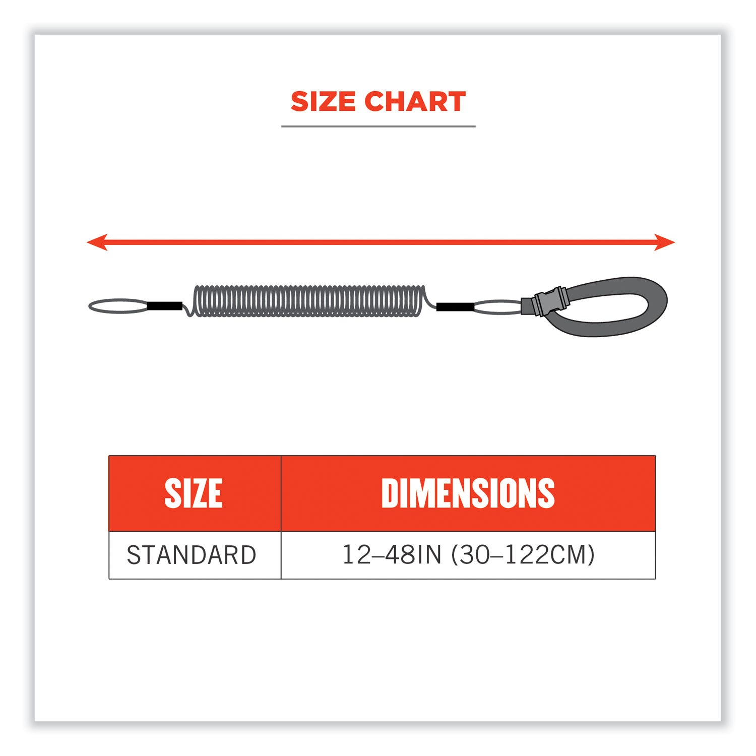 Ergodyne 3157 Coil Tool Lanyard with Buckle - 2lbs / 0.9kg - 2 lb Load Capacity - Buckle Attachment - 1.5" Height x 2" Width x 48" Length - Lime - Plastic - 6 / Carton