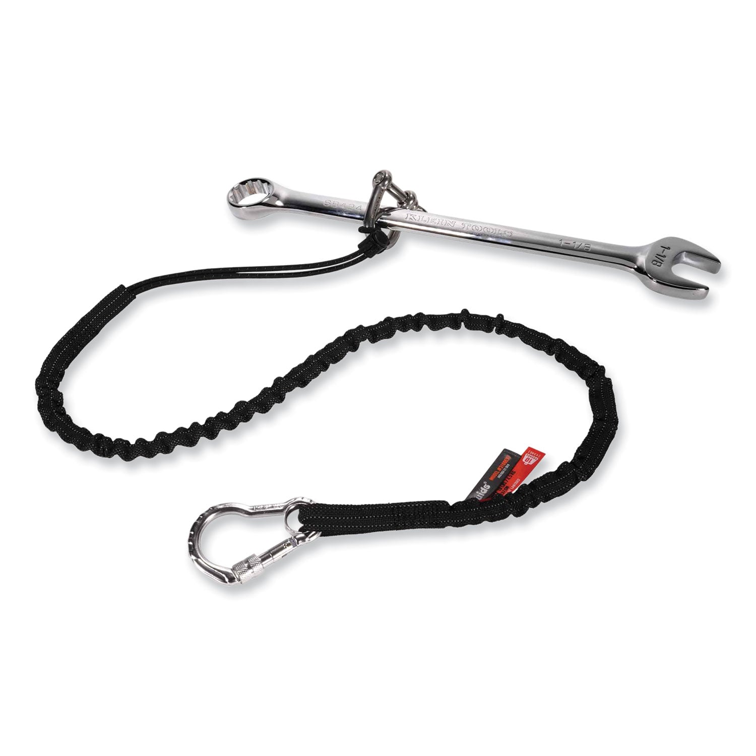 Ergodyne 3100 Single Carabiner Tool Lanyard - 10lbs - Adjustable - 10 lb Load Capacity - Extended - Carabiner Attachment - 11.3" Height x 1" Width x 54" Length - Black - Nylon Webbing, Aluminum - 6 / Carton