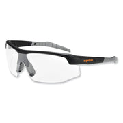Ergodyne SKOLL Anti-Fog Smoke Lens Safety Glasses, Matte Black, Black