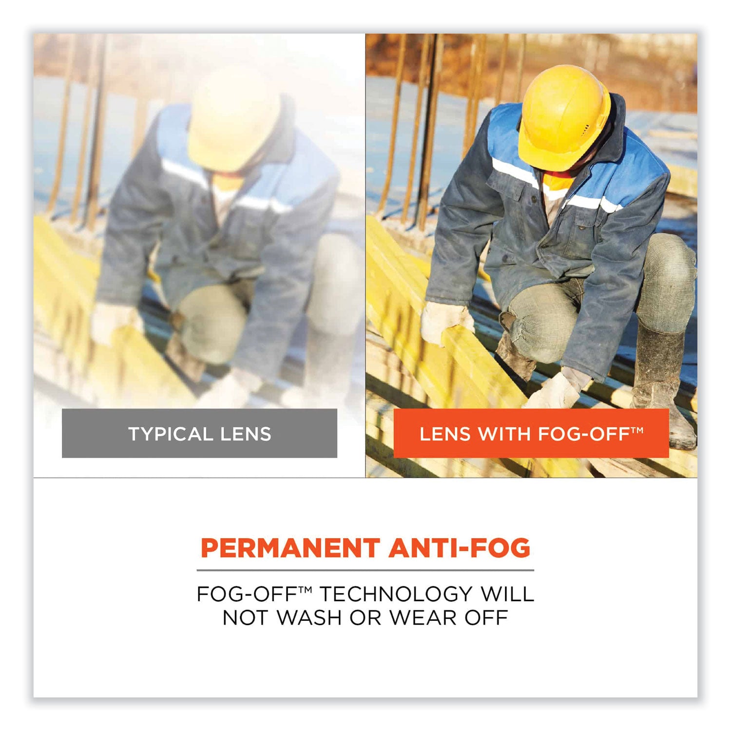 Ergodyne Dagr AF Smoke Safety Glasses, Black Frame, Smoke Lens, Anti-Fog, Scratch Resistant, Impact Resistant, Non-Slip, 1 Each